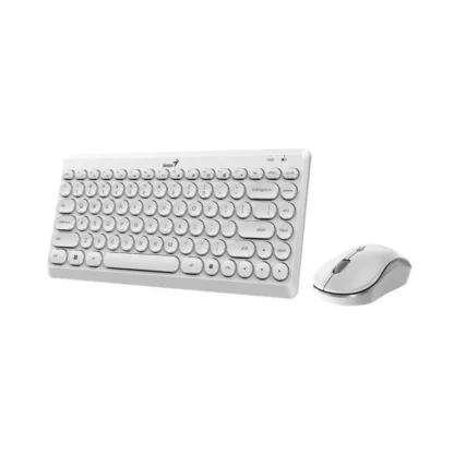 Teclado Genius + Mouse Luxemate Q8000 Tkl Wireless Usb Multimedia Sp White (31340013410) - Imagen 2