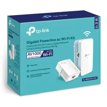 Kit de Wi-Fi TL-WPA7517 KIT AV1000 Gigabit Powerline AC - Conexión Estable y Rápida en Toda tu Casa - Imagen 2