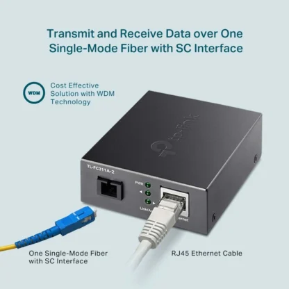 Convertidor de Medios Gigabit WDM TL-FC311A-2 | Fibra 2km - Imagen 4
