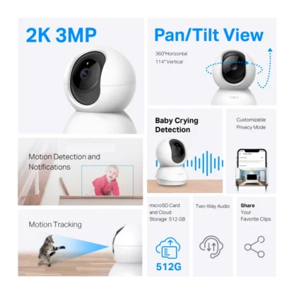 Cámara de Seguridad Tapo C210 Wi-Fi 2K con Visión Nocturna - Imagen 2